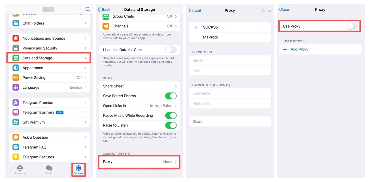 Full Step Set Telegram Proxy On Iphone